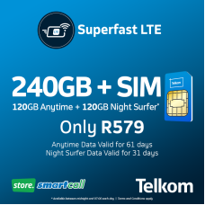 SIM Only + 240GB Telkom Data Bundle